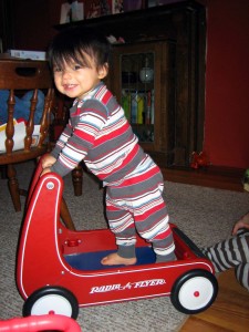 Franklin in wagon